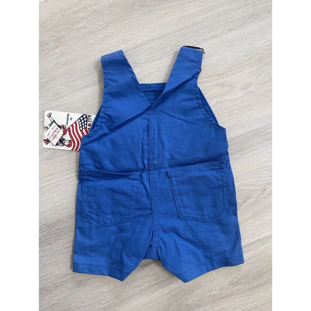 Rare! Vintage Healthtex All American Blue Overall 12 Months Button Closure NEW!